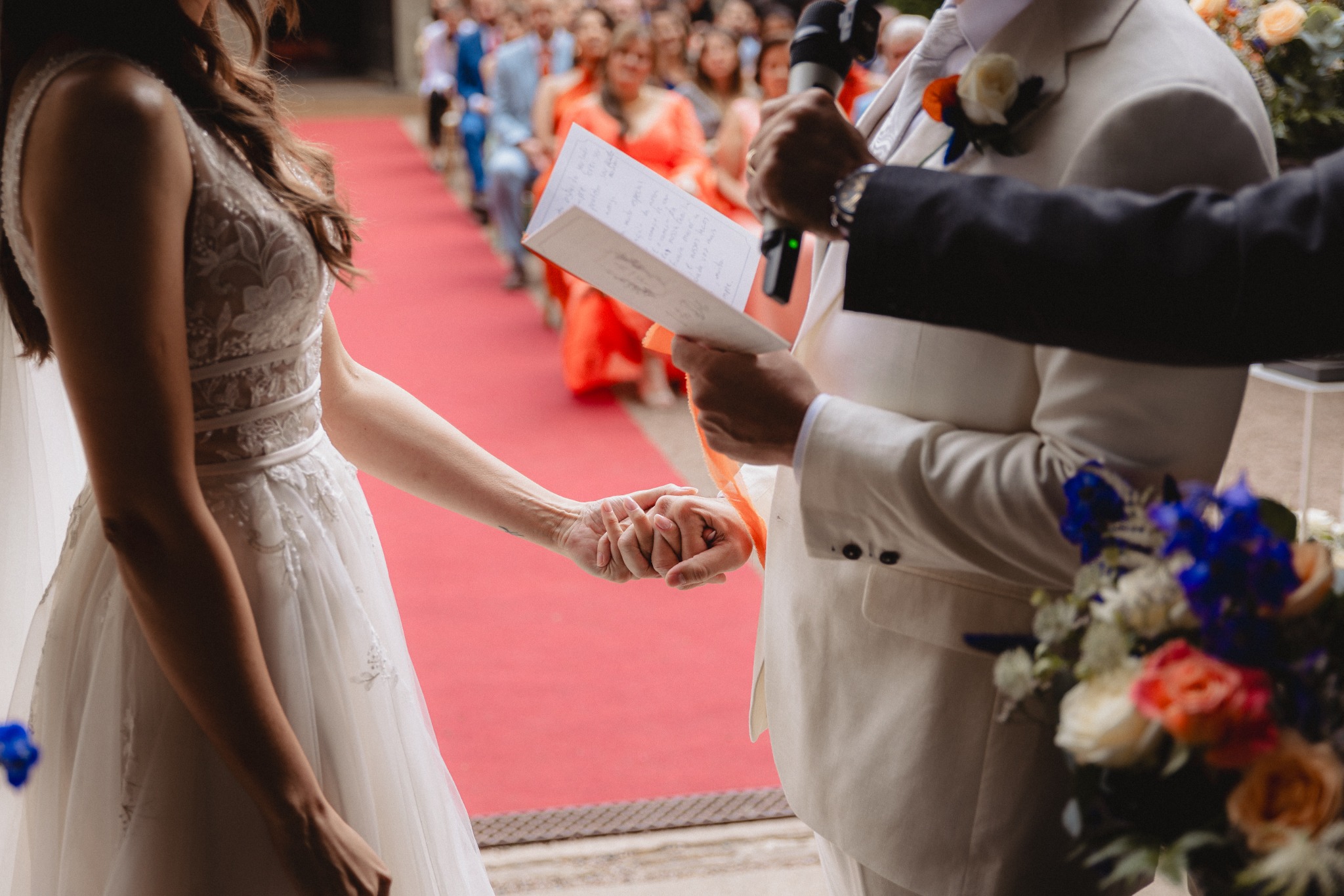 A close moment during the ceremony vows at an Azoos Events wedding